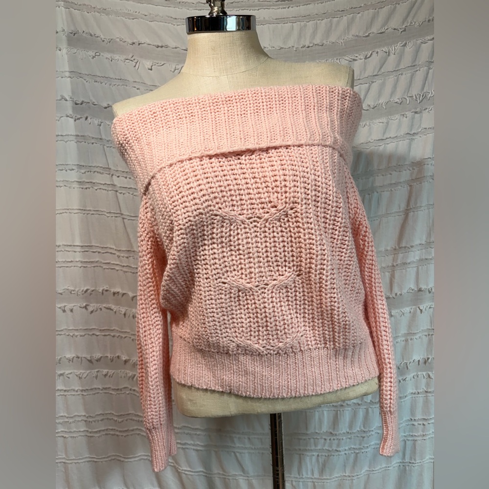 Love by Chelsea off the shoulder knit sweater